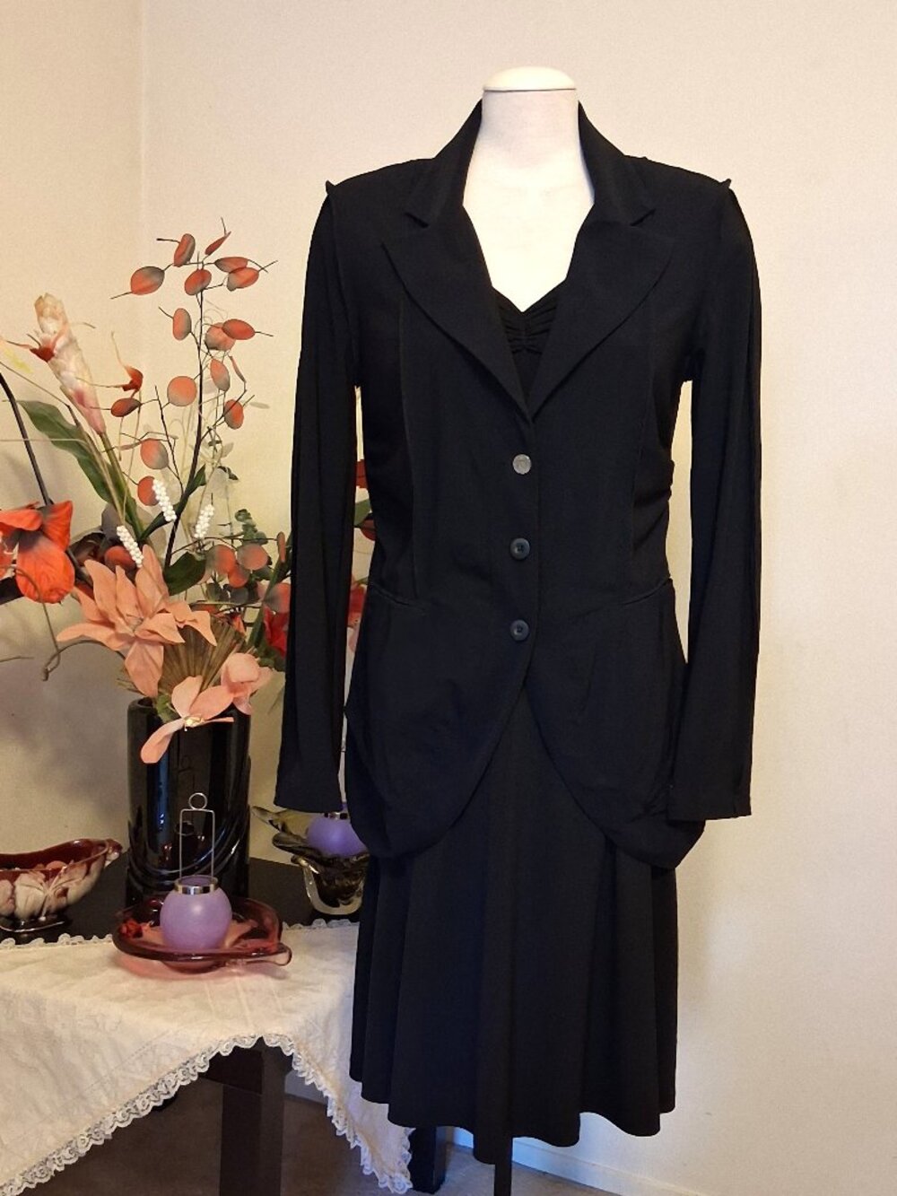 Mc Planet Tailored Blazer Jacket Workwear Luxury Designer Fashion Size 12 Black